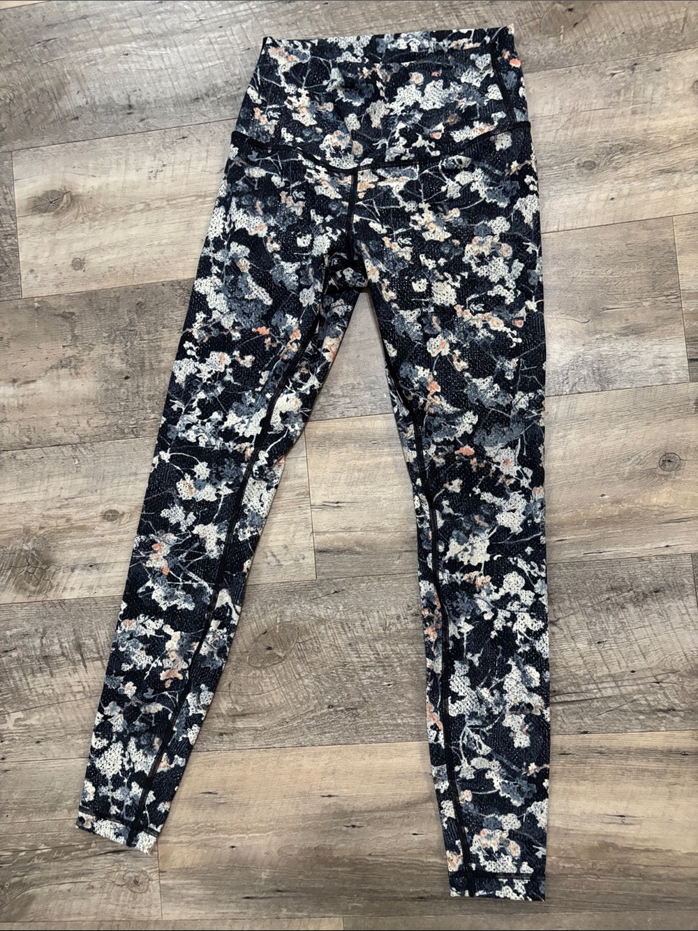 lululemon athletica Speckled Floral High-Rise Leggings - Black, White & Peach